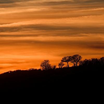 Coucher de soleil dans la sierra Morena - Espagne